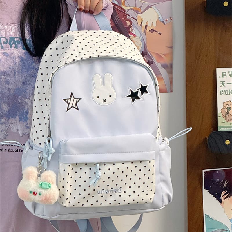 Desenhos animados dos desenhos animados Graffiti bolinhas coelho estudante mochila verão fresco mar sal leite azul doce