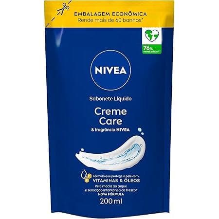 KIT 2 NIVEA Sabonete Líquido Creme Care 200ml, Limpeza Corporal, Pele Macia
