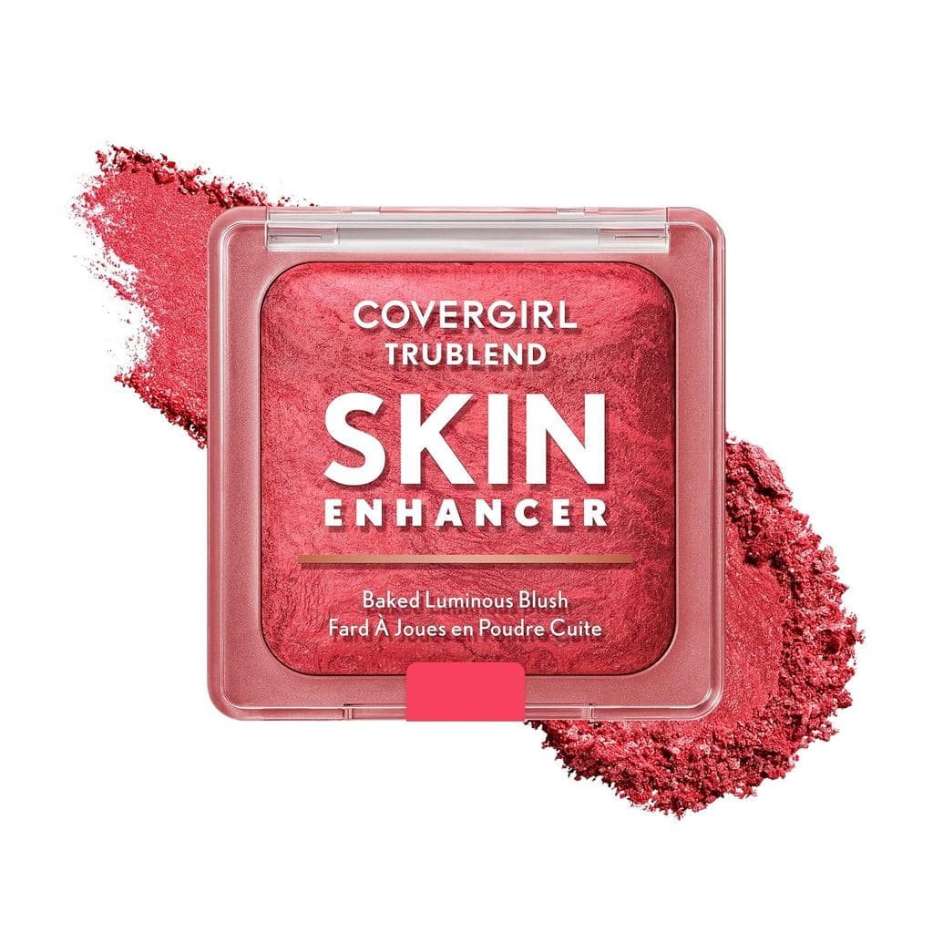 COVERGIRL TruBlend Skin Enhancer Baked Blush, com Ácido Hialurônico e Extrato de Rosa Branca, Aplicação Uniforme - Straw