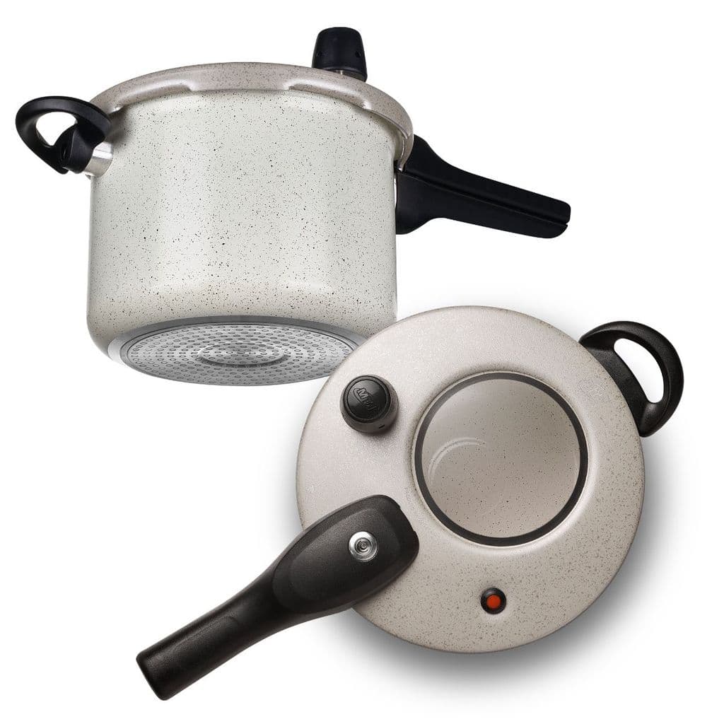 Panela de Pressão Indução MTA 4,5 Litros Cerâmica com Visor de Vidro Baunilha