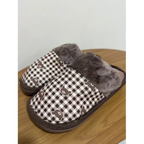 Pantufa De Pelúcia Super Confortável Antiderrapante Ursinhos Marrom Ursinhos 40 BR