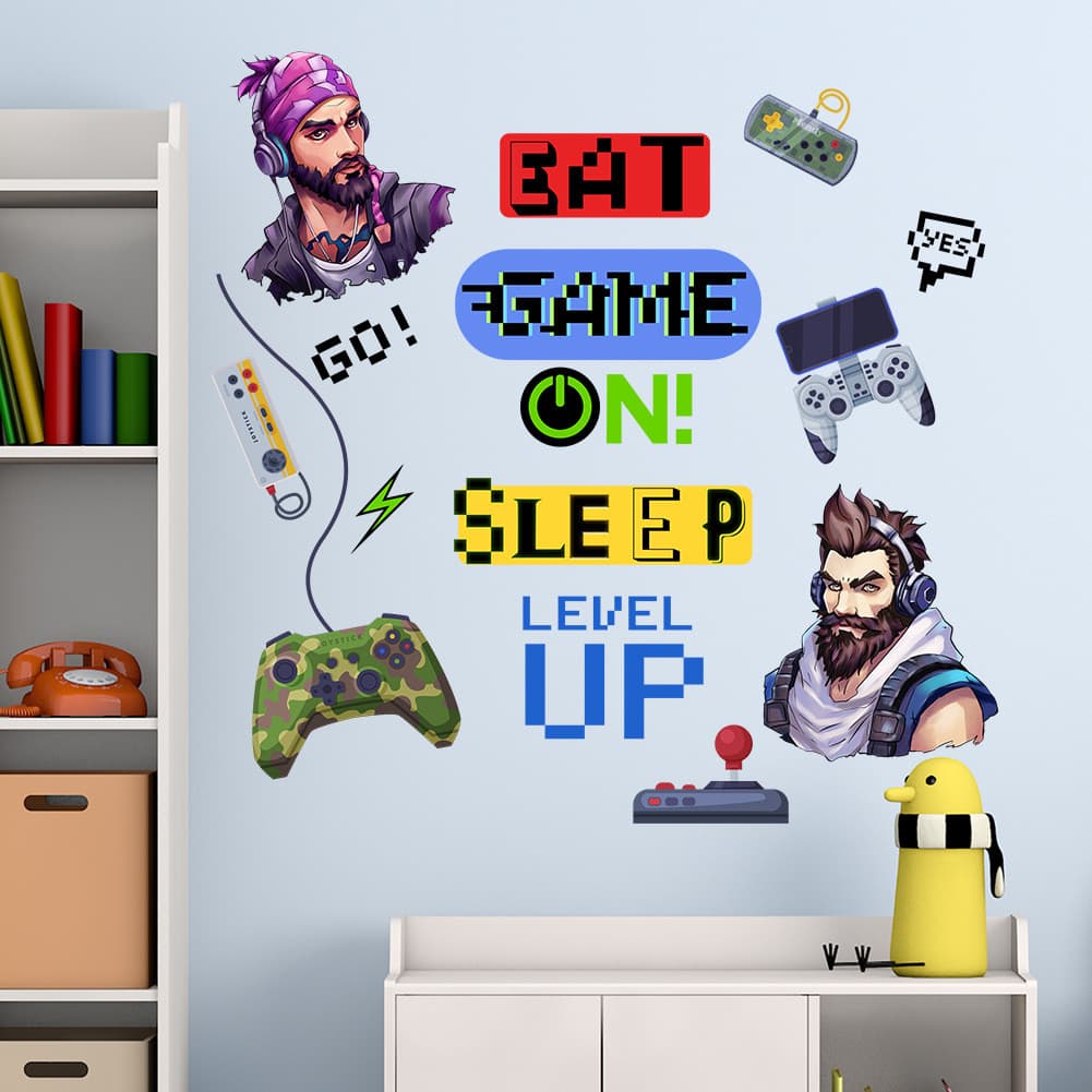 Papel de parede colorido jogo Gamepaper adesivos de parede crianças papel de parede decoração adesivos removíveis
