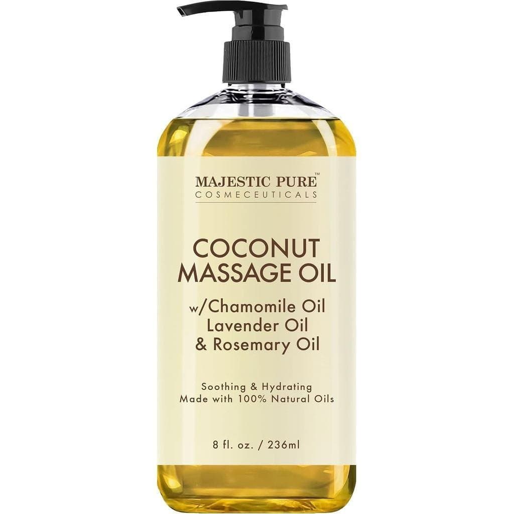 MAJESTIC PURE Óleo de massagem de coco - Usado para terapia de massagem - Refrescante e relaxante - Adequado para todos