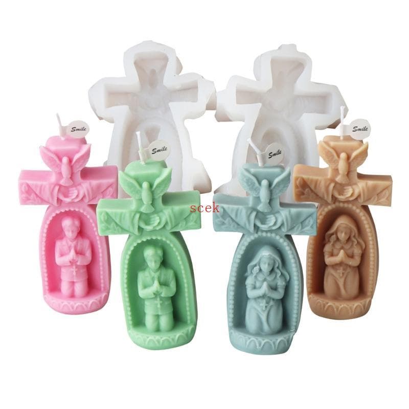 scek Molde Cera 3D, Silicone Para Oração Igreja, Meninos E Meninas, Ornamento, Presentes Artesanais