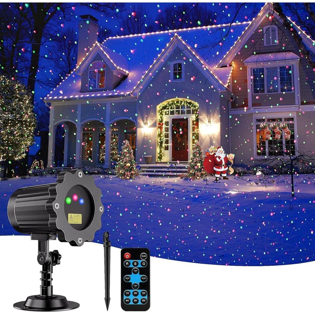 Projetor de Luzes de Natal a Laser para Exterior, Decorações de Natal à Prova d'Água com Show de Luzes de Estrelas em Mo