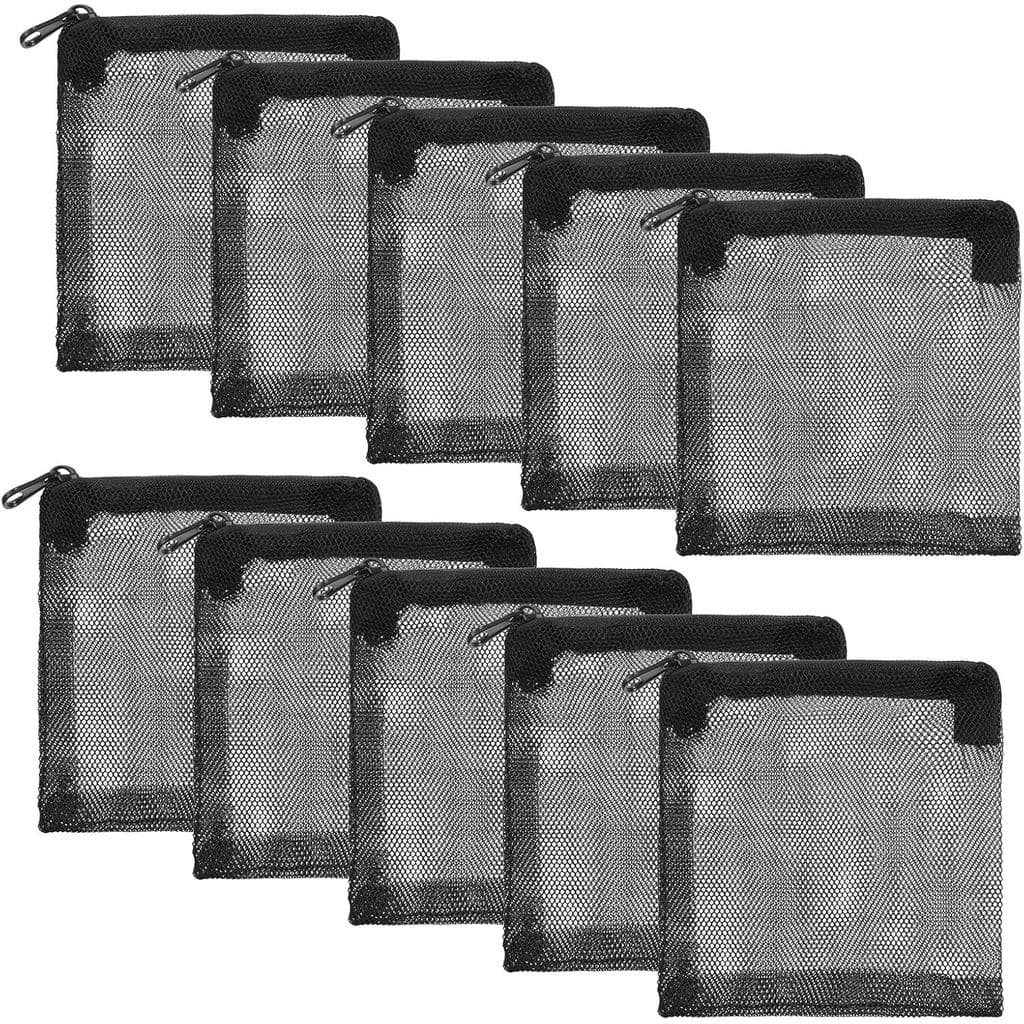 10 Sacos de Mídia Filtrante para Aquário, Mini Sacos de Malha Fina para Aquário com Zíper Plástico Reutilizável, Sacos d