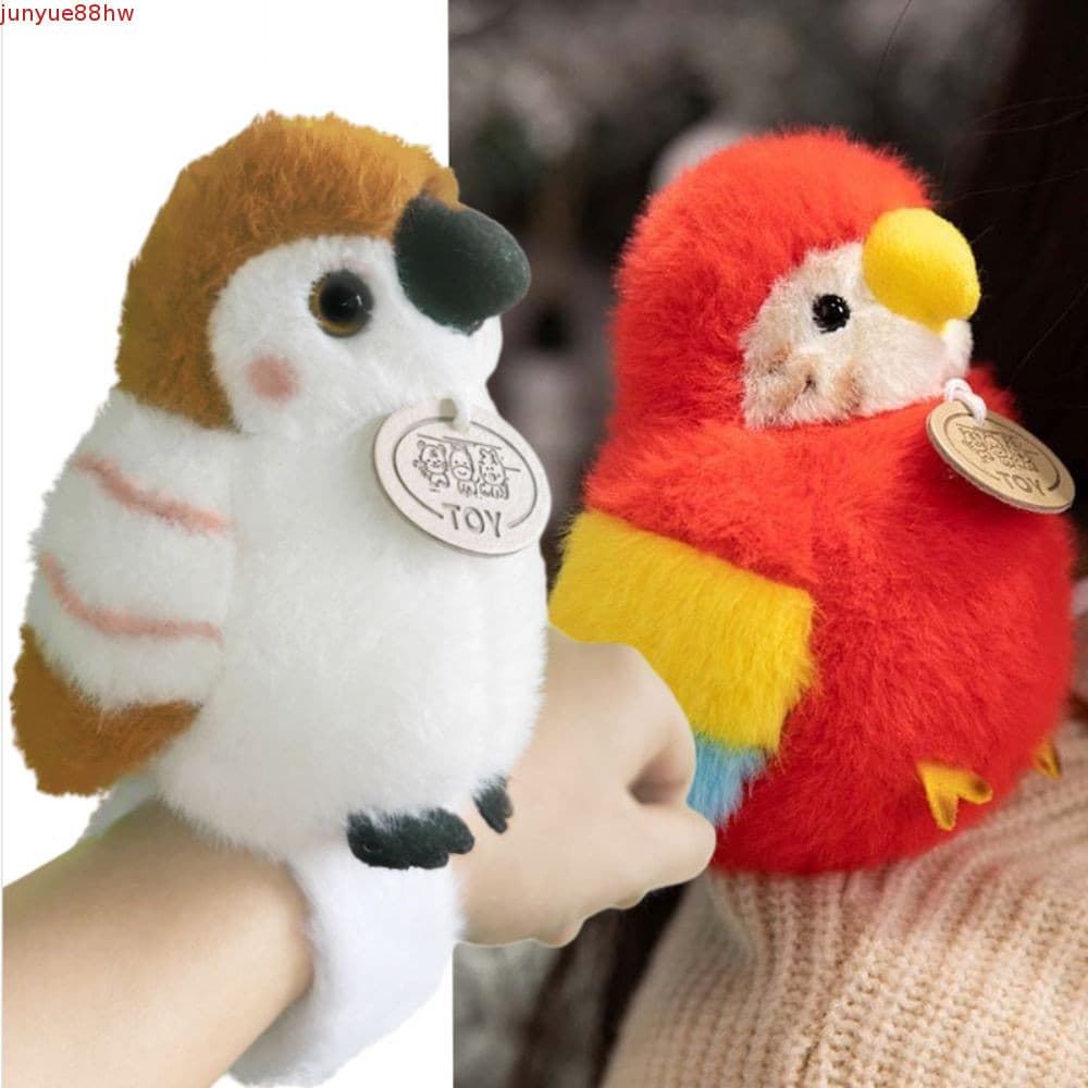 JUNYUE Pulseira De Pressão Para Pássaros , Pingente De Pelúcia De Papagaio De Animal Simulação , Animais De Ombro Em Pé