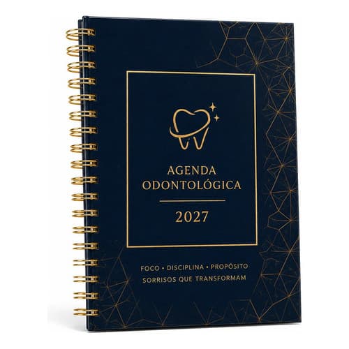 Agenda Planner Agendamento Dentista 2027 Odontológica Semanal A5 Capa Dura Odontologia 2027 Presente