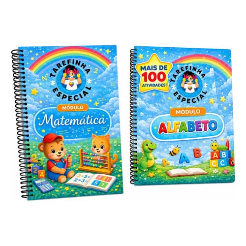 Kit Reforço Escolar Apostila Matemática Alfabetização Infantil 4-7 Anos para aprender ler, escrever e fazer continhas