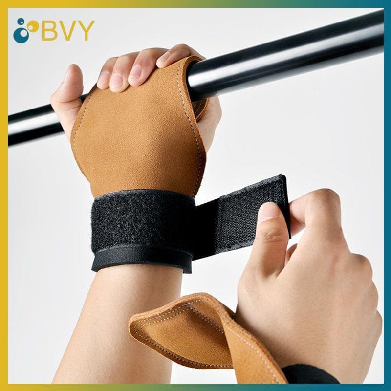 BVY Luvas De Couro PU De Camada Dupla , Tiras De Pulso Para Levantamento De Peso , Mulheres , Homens , Academia , Terra