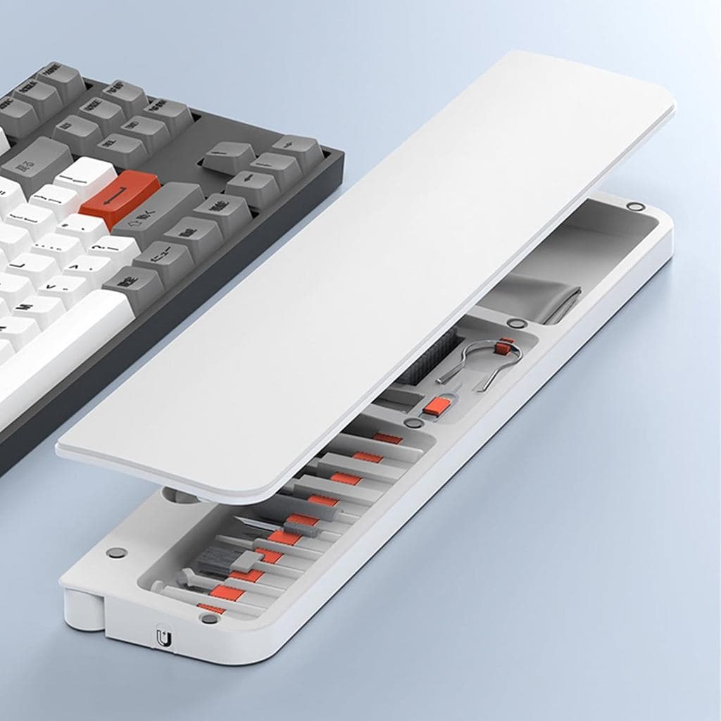 Descanso de pulso ergonômico para teclado com kit de limpeza 22 em 1, almofada de apoio para as mãos em couro elástico a