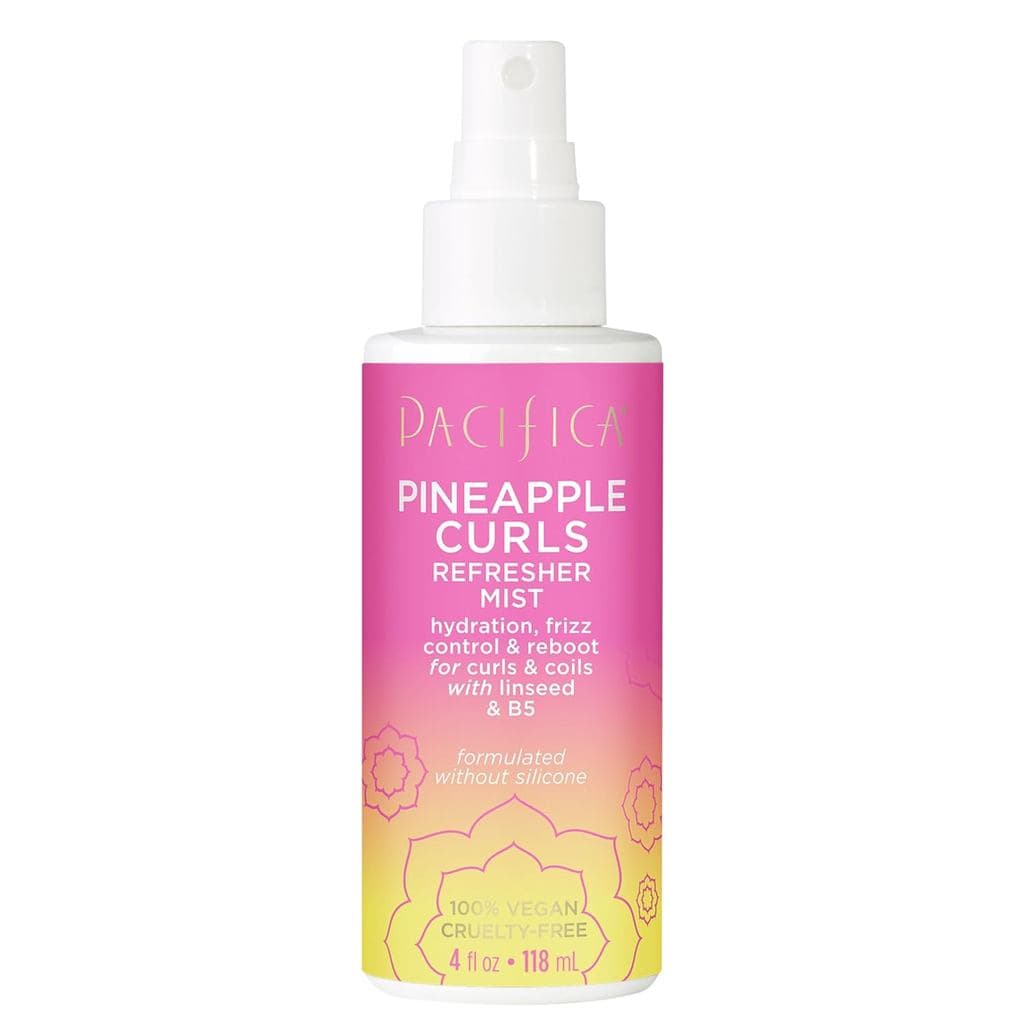 Pacifica Pineapple Curls Refresher Mist - Spray Refrescante para Cachos, com Ácido Hialurônico, Vitamina B5 e Óleos Vege