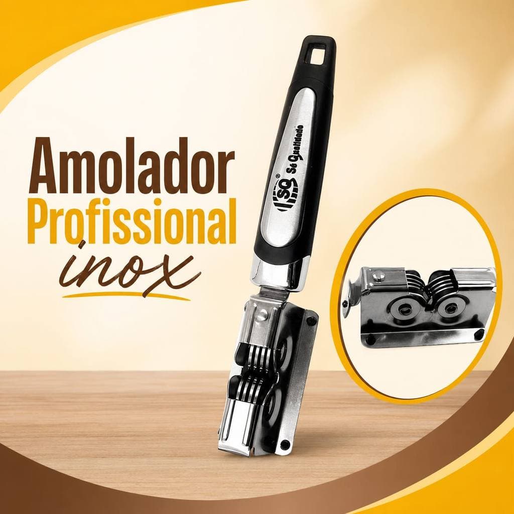Amolador de facas Profissional Inox com Cabo