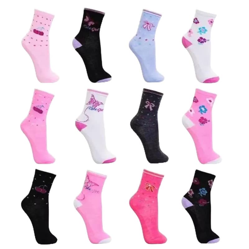Kit 3 a 12 Pares De Meia Feminina Cano Alto Adulto 35-40
