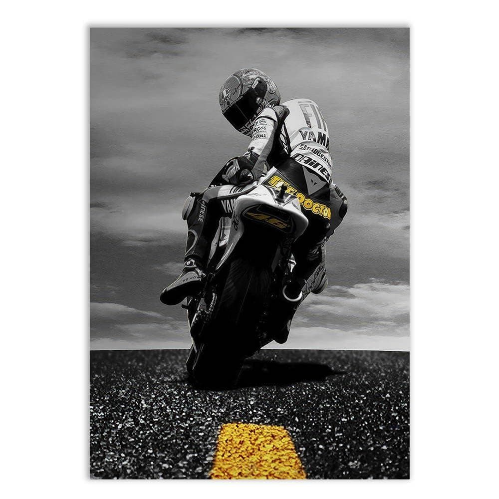 Placa Quadro Decorativo Moto Corrida Esportiva Foto Preto Branco Quadro Decorativo Decoracao Sala Quarto Parede