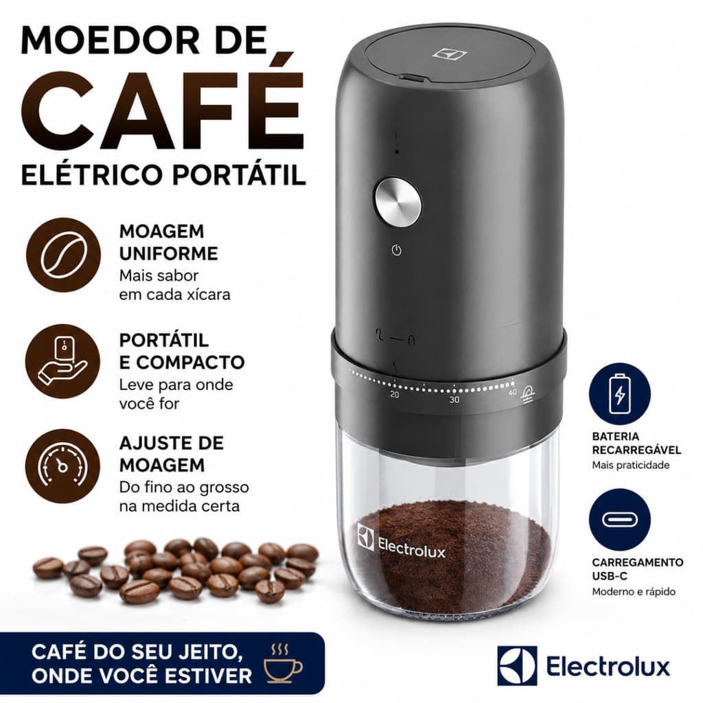 Moedor de Café Elétrico Portátil Núcleo de Moagem Cerâmica carga USB profissional
