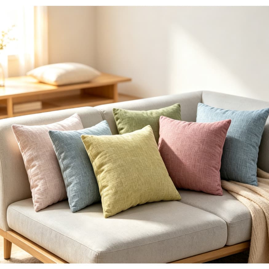 Almofada Decorativa Texturizada Estilo Linho Diversas Cores Soltas 40x40cm Nórdica Para Sofá Quarto Decoração Casa