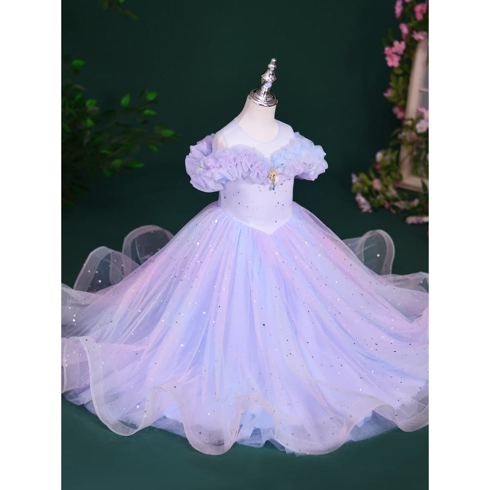 Meninas vestido 2026 novo estilo menina vestido de princesa verão crianças vestido dia um dança desempenho vestido saia
