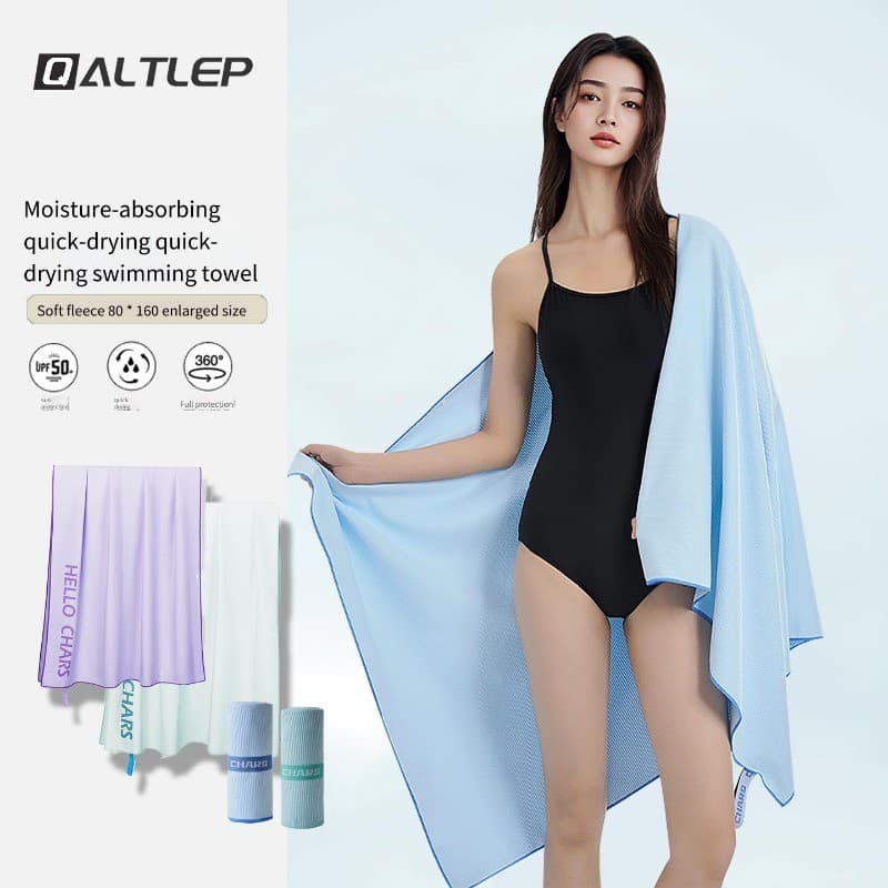 Toalha de banho de secagem rápida, toalha de praia portátil, pode usar, toalha de manto, absorve água, toalha de banho d