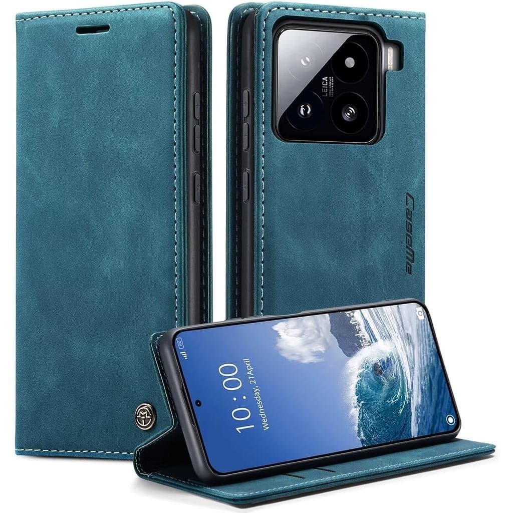 Capa para Celular para 15 [Com 2 Peças de Vidro Temperado Protetor] [Couro PU Premium] [Compartimento para Cartão] Capa
