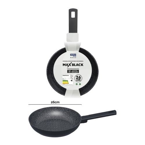 Frigideira Antiaderente Cerâmica 26cm Fundo Indução Alta Durabilidade Preta