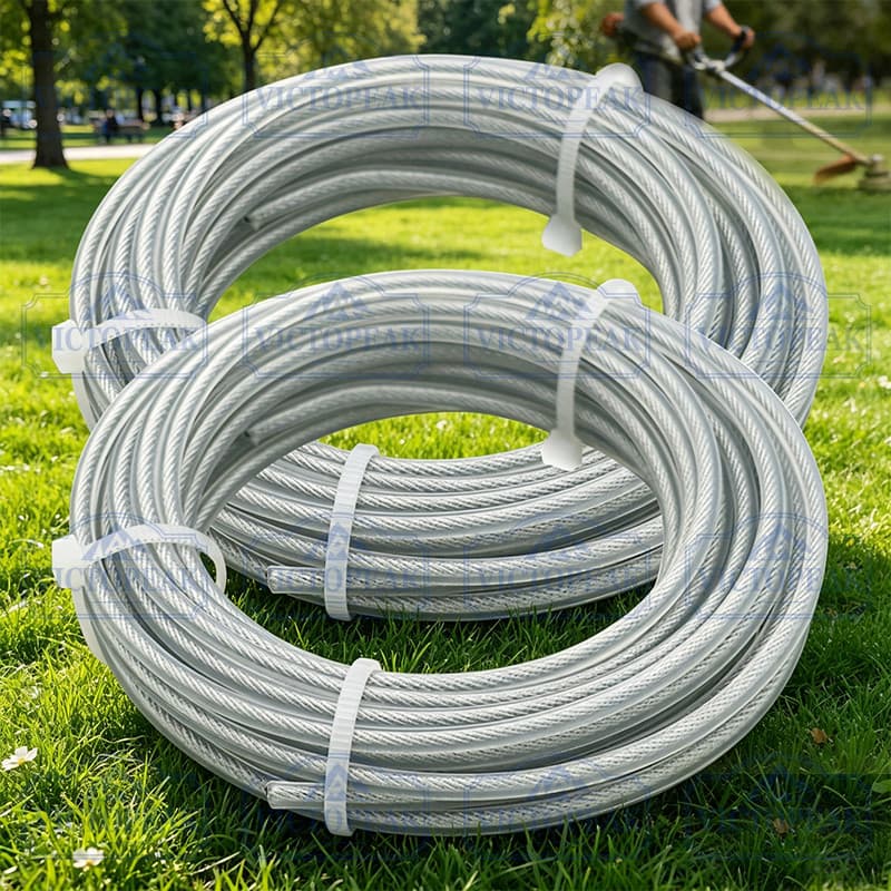 2 Unidades 3.0 Mm 5 M Núcleo De Aço Redondo Aparador Linha Resistente Ao Desgaste Corda De Corte De Grama