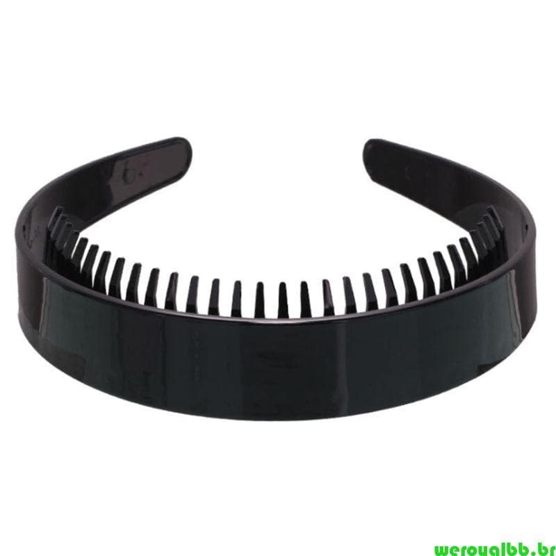 weroyalbb Faixa Cabelo Preta Lisa Dentes Antiderrapantes Para Segurar Os