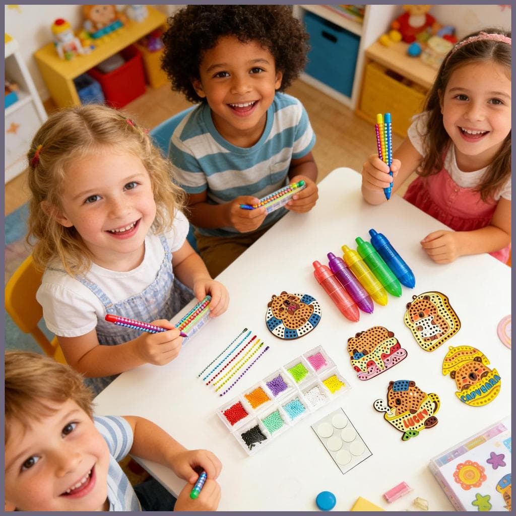 Kit De Miçangas Pontilhando Brinquedos Educativos Crianças Artesanal Grânulo Arte Para Meninos Meninas Casa Escola Festa