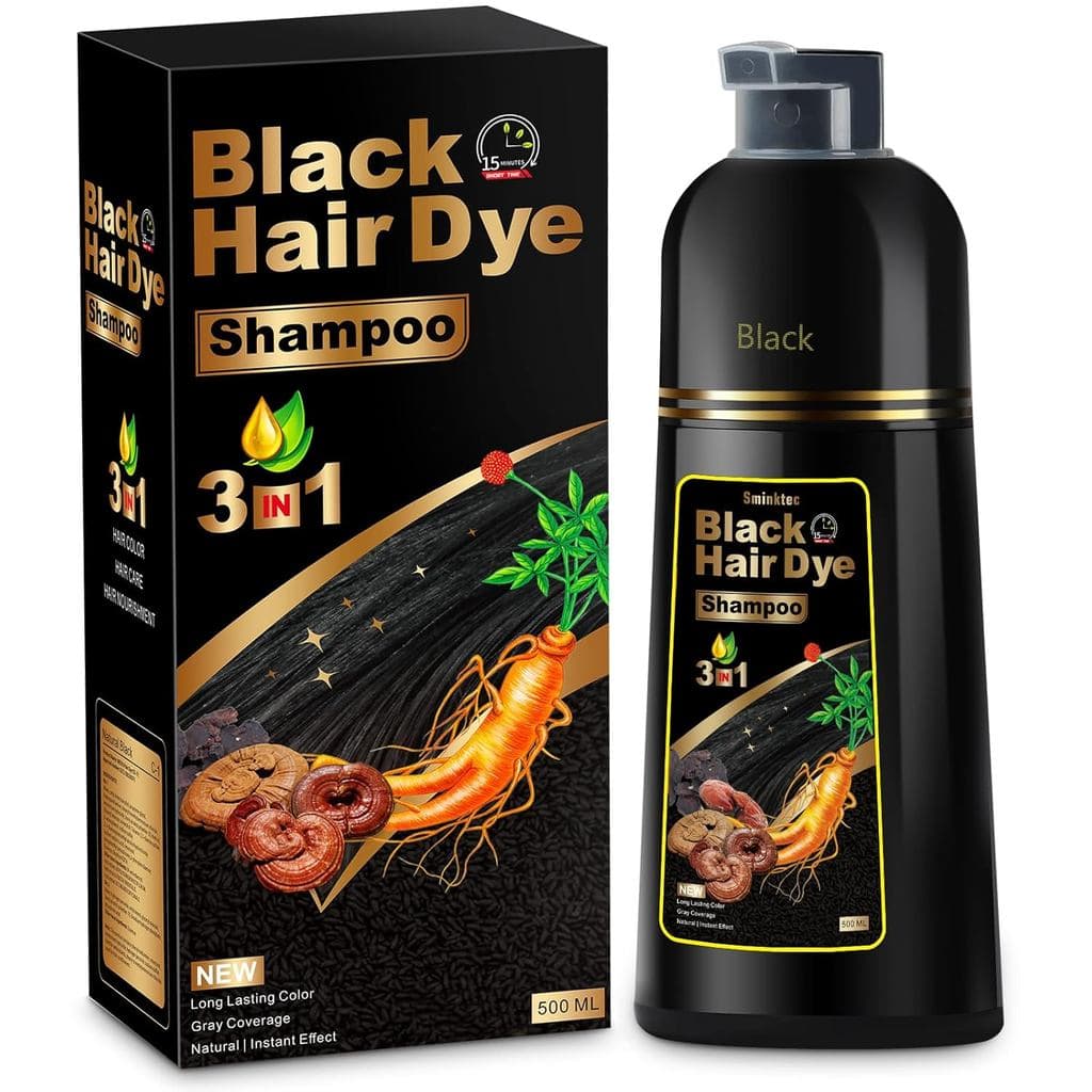 Shampoo Tintura de Cabelo 3 em 1 para Cabelos Grisalhos, Ingredientes Herbais, Shampoo Natural para Mulheres e Homens (P