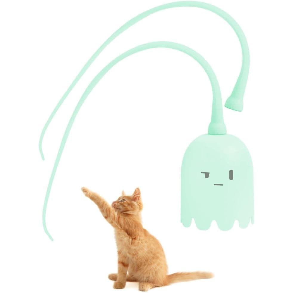 Brinquedo Varinha para Gatos DONGKER, Brinquedo Automático com Cauda de Silicone para Estimular Gatos, Recarregável, Bri