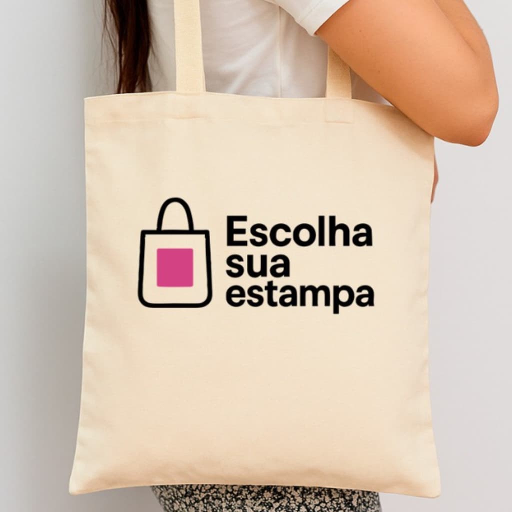 Ecobag Personalizada Com Sua Logo Ou Frase ou Desenho Bolsa Algodão Cru Ecológica Presente Criativo