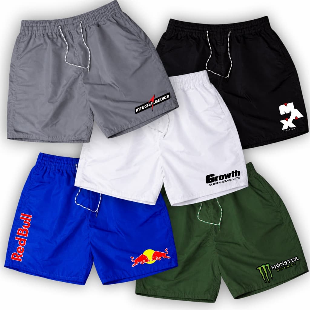 Bermuda Short Tactel Masculina ALEATORIO Short Praia Banho Casual Leve Confortável Academia