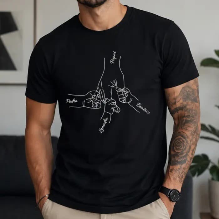 Camiseta Pai Personalizada com Nomes dos Filhos Presente Dia dos Pais