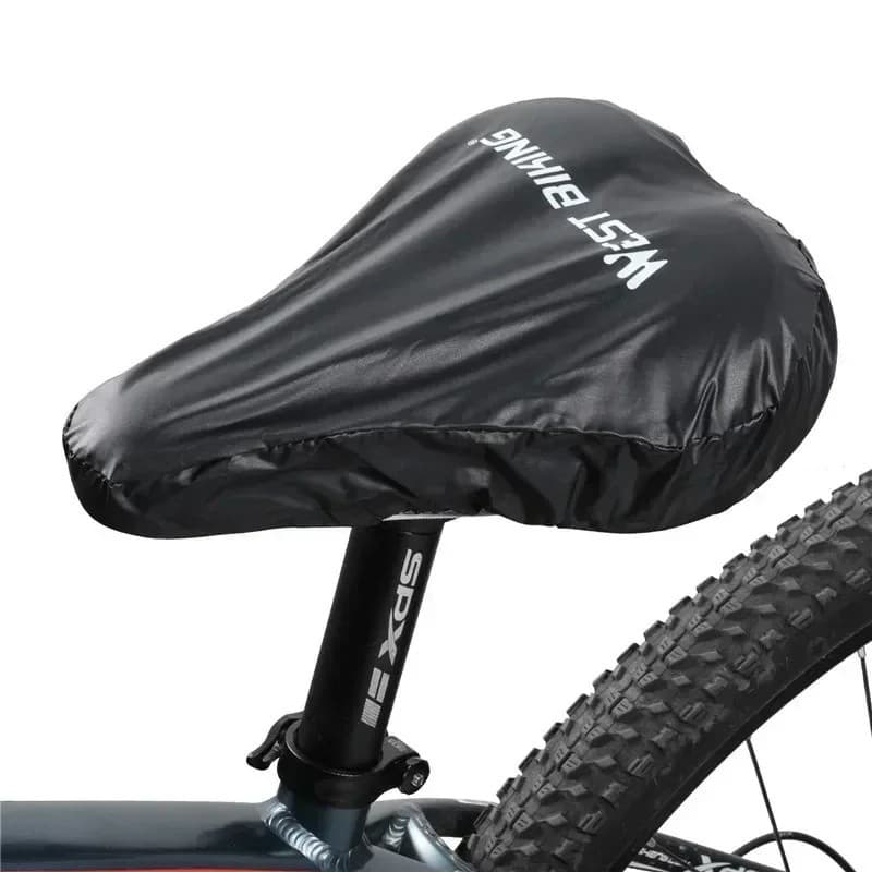 Capa impermeável para selim de bicicleta, capa de chuva para selim de bicicleta, elástica, à prova de poeira, anti-UV, a