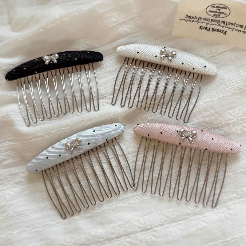 Pronto estoque novo estilo princesa pente de cabelo com laço de quatro cores estilo coreano aparência requintada cetim b