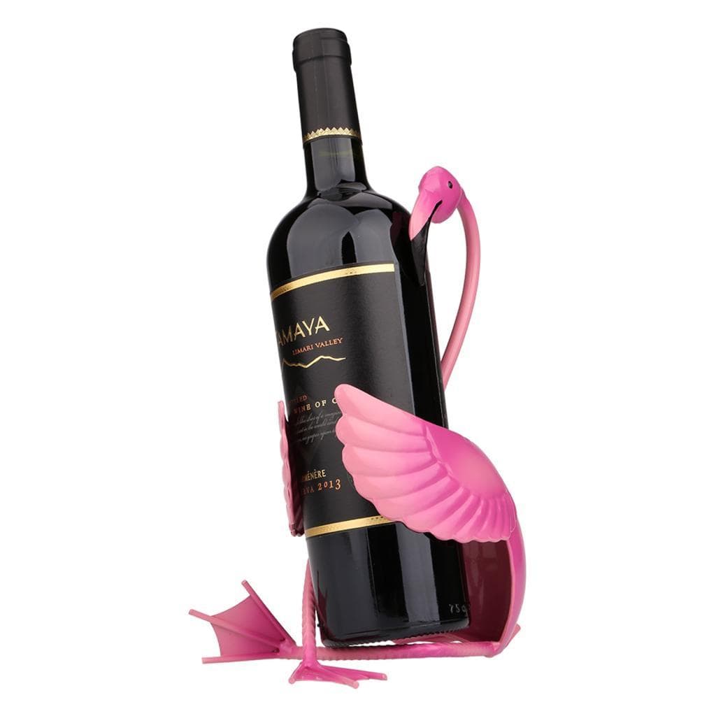 Nvstel-br TOOARTS Flamingo suporte para vinho Prateleira de vinho Escultura de metal Prático decoração de casa
