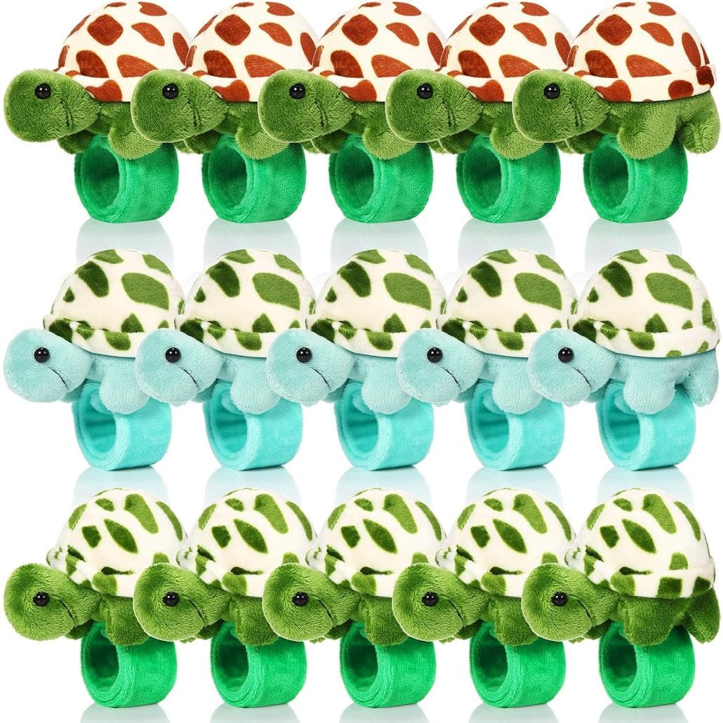 Lenwen 15 Peças Pulseiras de Tartaruga de Pelúcia, Presente em Lote, Adoráveis Pulseiras de Tartaruga de Pelúcia para Pr