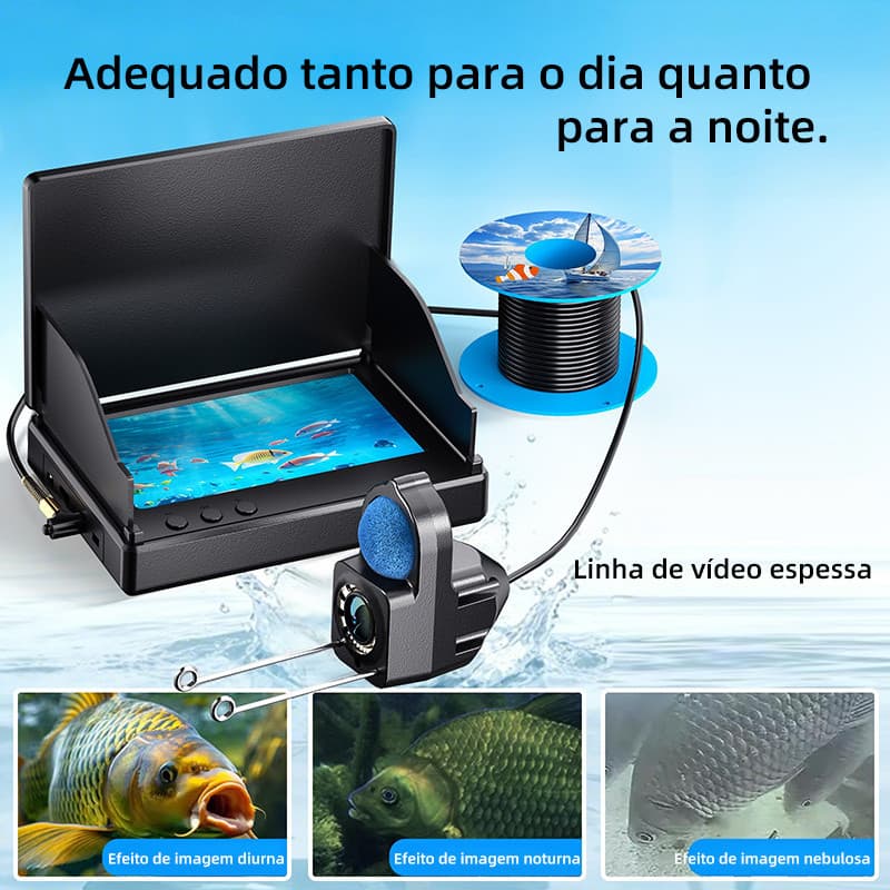 Monitor Subaquático De Localizador De Peixes , De Pesca Subaquática Com Viseira Solar IPS , Visão Noturna