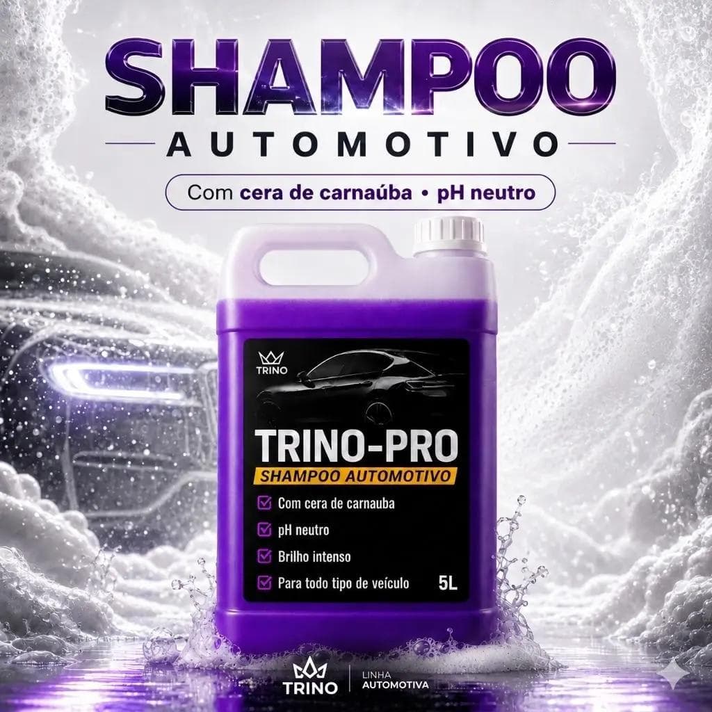 Shampoo com pH Neutro e Cera de carnaúba para Carro Moto Caminhão Xampu Automotivo