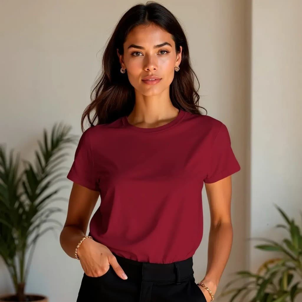 Blusa K2b Baby Look Envio 24h Gola Redonda Básica Camiseta Feminina Promoção Presente
