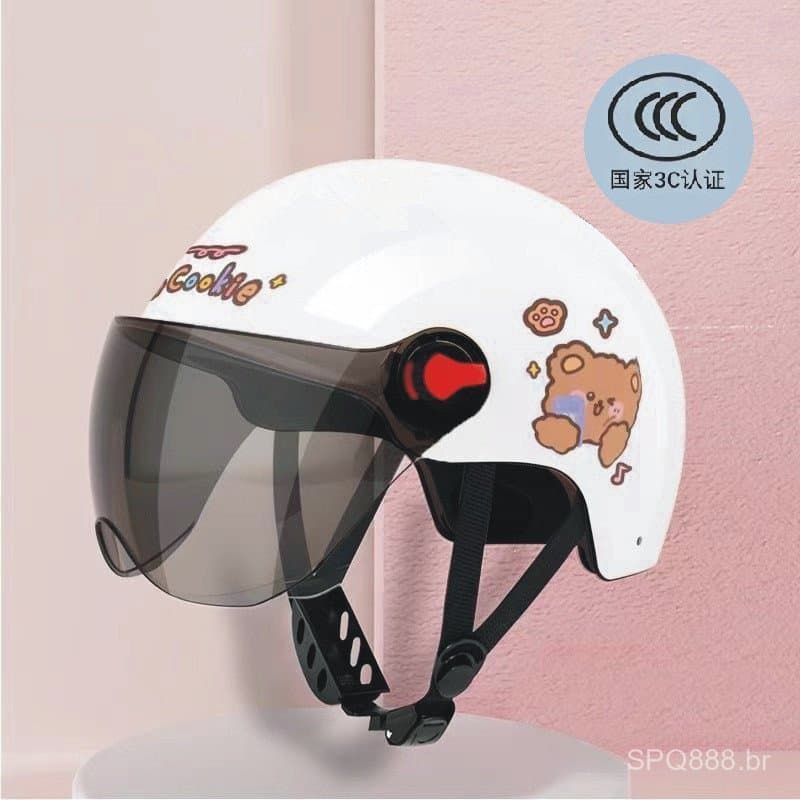 Capacete de Scooter Elétrico Certificado 3C para Homens e Mulheres, Proteção Solar, Capacete de Verão, Capacete 6686