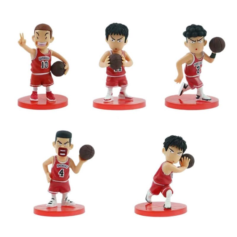 Conjunto de 5 peças versão Q anime "Slam Dunk" Sakuragi Hanamichi, modelo de brinquedo articulado em PVC 2XFM