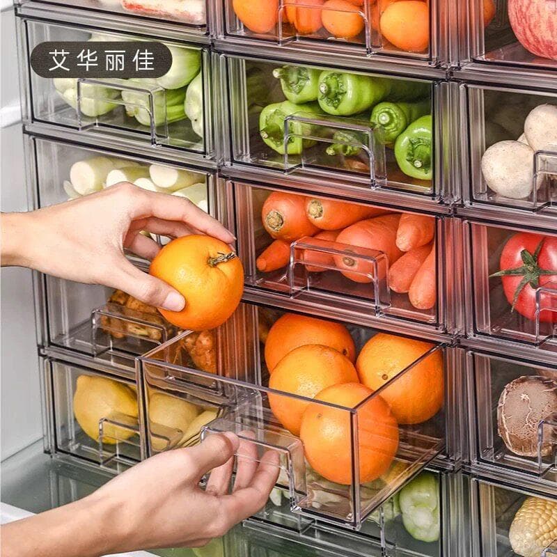 Gaveta caixa de armazenamento geladeira caixa de armazenamento plástico Freezer armazenamento cozinha vegetal ovo classi