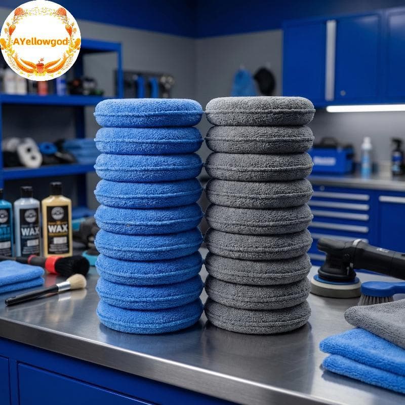 Almofadas De Cera Automotivas AYellowgod Para Polimento De Carro Detalhando Pa De Esponjas De Espuma Reutilizáveis Macia