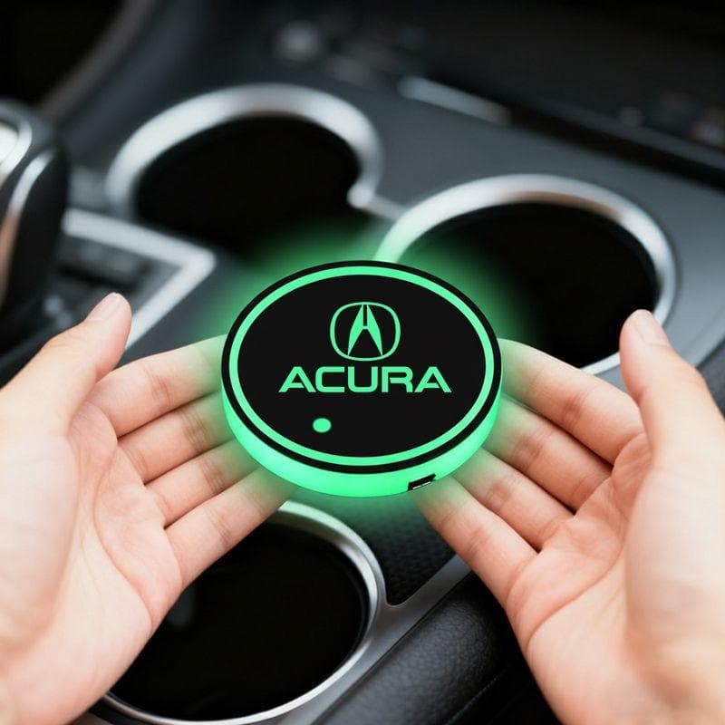 7 Cores Sensor de Luz e Movimento Tapete Porta Copos LED Acessórios para Carros For Acura RDX MDX TLX ILX NSX