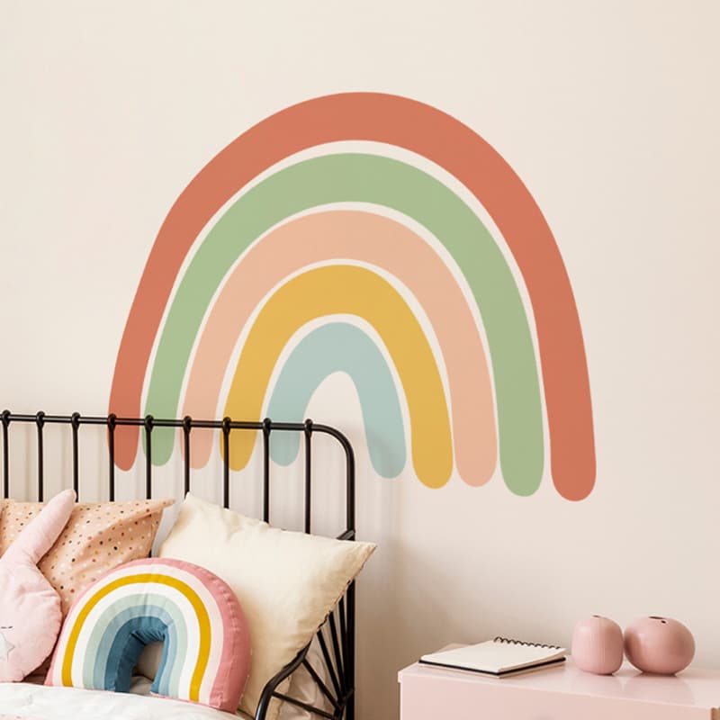 Ins nórdico Macaron arco-íris adesivos de parede jardim de infância quarto das crianças adesivos decoração da parede fun