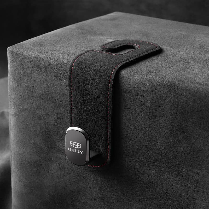 1/2 Unidades Geely Assento De Carro Traseiro Gancho De Borracha Couro Duplo Cabide De Dianteiro Como Suporte De Telefone
