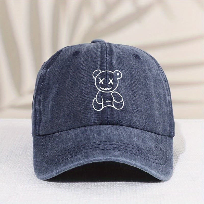 Boné De Urso Bordado Nova Viseira De Desenho Animado Moda Masculina E Feminina Chapéu De Sol Maré
