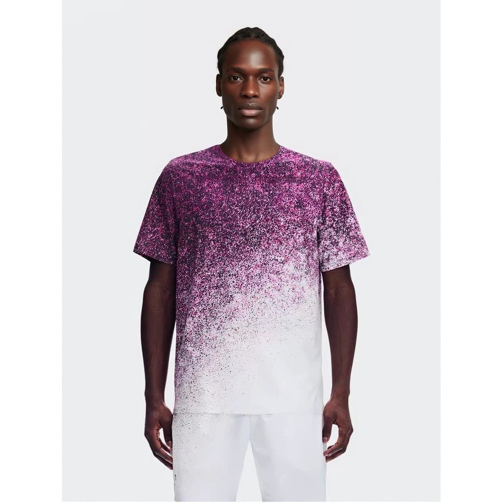 Verão ao ar livre caminhadas roupas de secagem rápida masculino esportes Casual em torno do pescoço meia manga estiramen