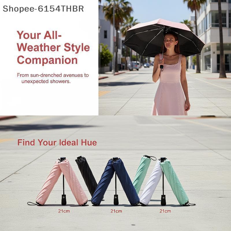 [RG] Guarda-Chuva Lápis Poeta 2 Em 1 Ultraleve UV Blo Proteção Solar Portátil Dobrável Para Viagens De Negócios [BR]